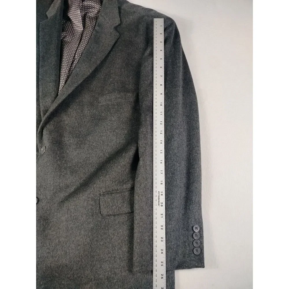 Pierre Laurant Blazer‎ Mens 52R Gray Wool Silk Corpcore Professional Career